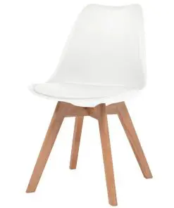 vidaXL Dining Chairs 2 pcs White Faux Leather