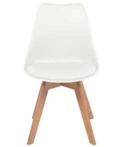 vidaXL Dining Chairs 2 pcs White Faux Leather