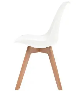 vidaXL Dining Chairs 2 pcs White Faux Leather