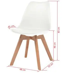 vidaXL Dining Chairs 2 pcs White Faux Leather