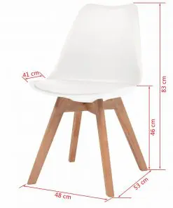 vidaXL Dining Chairs 4 pcs White Faux Leather