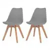 vidaXL Dining Chairs 2 pcs Grey Faux Leather