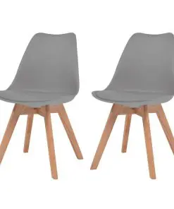 vidaXL Dining Chairs 2 pcs Grey Faux Leather