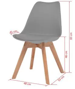 vidaXL Dining Chairs 2 pcs Grey Faux Leather