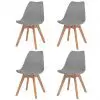 vidaXL Dining Chairs 4 pcs Grey Faux Leather