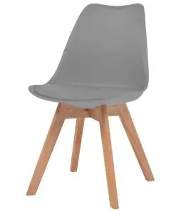 vidaXL Dining Chairs 4 pcs Grey Faux Leather