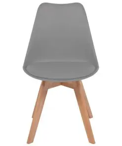 vidaXL Dining Chairs 4 pcs Grey Faux Leather
