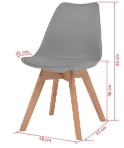 vidaXL Dining Chairs 4 pcs Grey Faux Leather