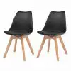 vidaXL Dining Chairs 2 pcs Black Faux Leather