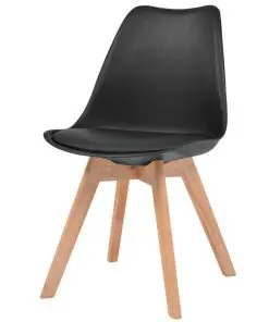 vidaXL Dining Chairs 2 pcs Black Faux Leather