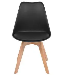 vidaXL Dining Chairs 2 pcs Black Faux Leather