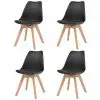 vidaXL Dining Chairs 4 pcs Black Faux Leather