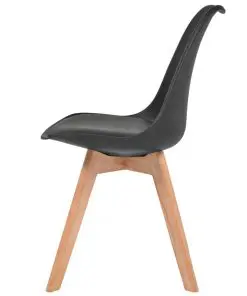 vidaXL Dining Chairs 4 pcs Black Faux Leather