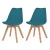 vidaXL Dining Chairs 2 pcs Turquoise Faux Leather