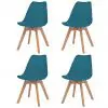 vidaXL Dining Chairs 4 pcs Turquoise Faux Leather