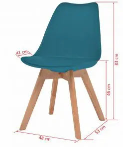 vidaXL Dining Chairs 4 pcs Turquoise Faux Leather