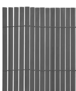 vidaXL Double-Sided Garden Fence PVC 90×300 cm Grey