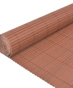 vidaXL Double-Sided Garden Fence PVC 90×500 cm Brown