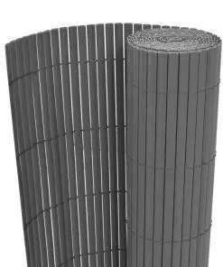 vidaXL Double-Sided Garden Fence PVC 90×500 cm Grey