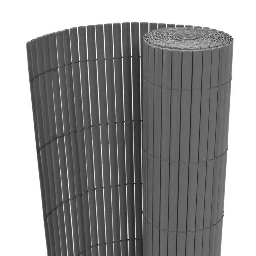 vidaXL Double-Sided Garden Fence PVC 90×500 cm Grey