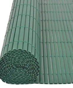 vidaXL Double-Sided Garden Fence PVC 150×300 cm Green