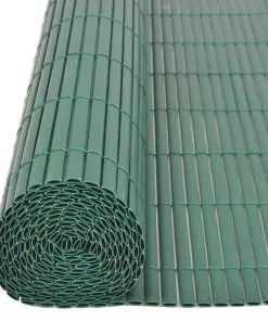 vidaXL Double-Sided Garden Fence PVC 195×500 cm Green