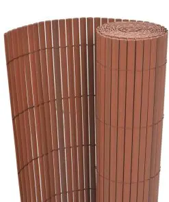 vidaXL Double-Sided Garden Fence PVC 195×500 cm Brown