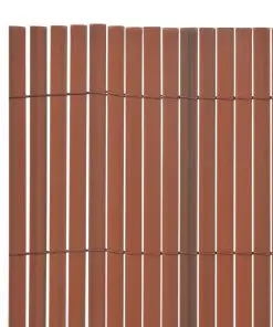 vidaXL Double-Sided Garden Fence PVC 195×500 cm Brown