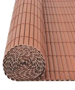 vidaXL Double-Sided Garden Fence PVC 195×500 cm Brown