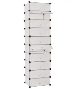 vidaXL Interlocking Shoe Organiser with 10 Compartments White