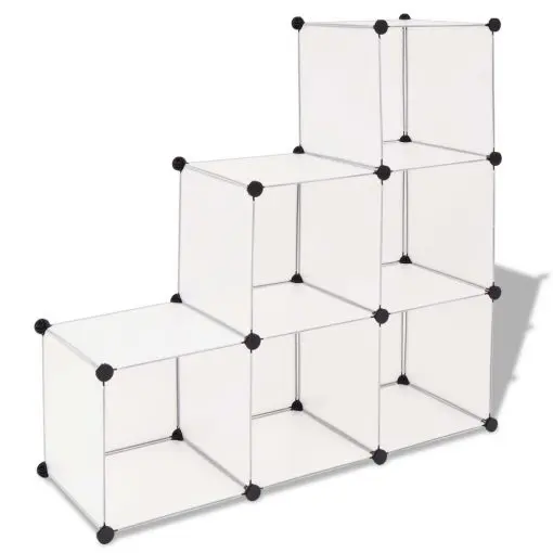 vidaXL Storage Cube Organiser with 6 Compartments White