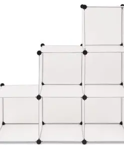 vidaXL Storage Cube Organiser with 6 Compartments White