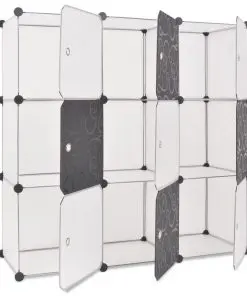 vidaXL Storage Cube Organiser with 9 Compartments Black and White