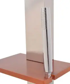 vidaXL Outdoor Shower Brushed Stainless Steel 210 cm