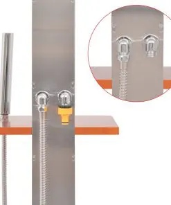 vidaXL Outdoor Shower Brushed Stainless Steel 210 cm