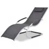 vidaXL Sun Lounger with Pillow Aluminium and Textilene Black vidaXL Sun Lounger with Pillow Aluminium and Textilene Black