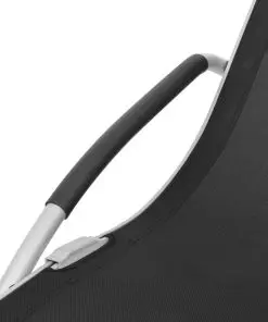 vidaXL Sun Lounger with Pillow Aluminium and Textilene Black