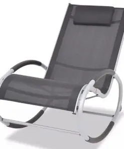 vidaXL Outdoor Rocking Chair Aluminium and Textilene