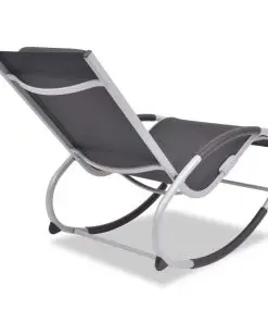 vidaXL Outdoor Rocking Chair Aluminium and Textilene