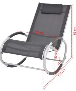 vidaXL Outdoor Rocking Chair Aluminium and Textilene