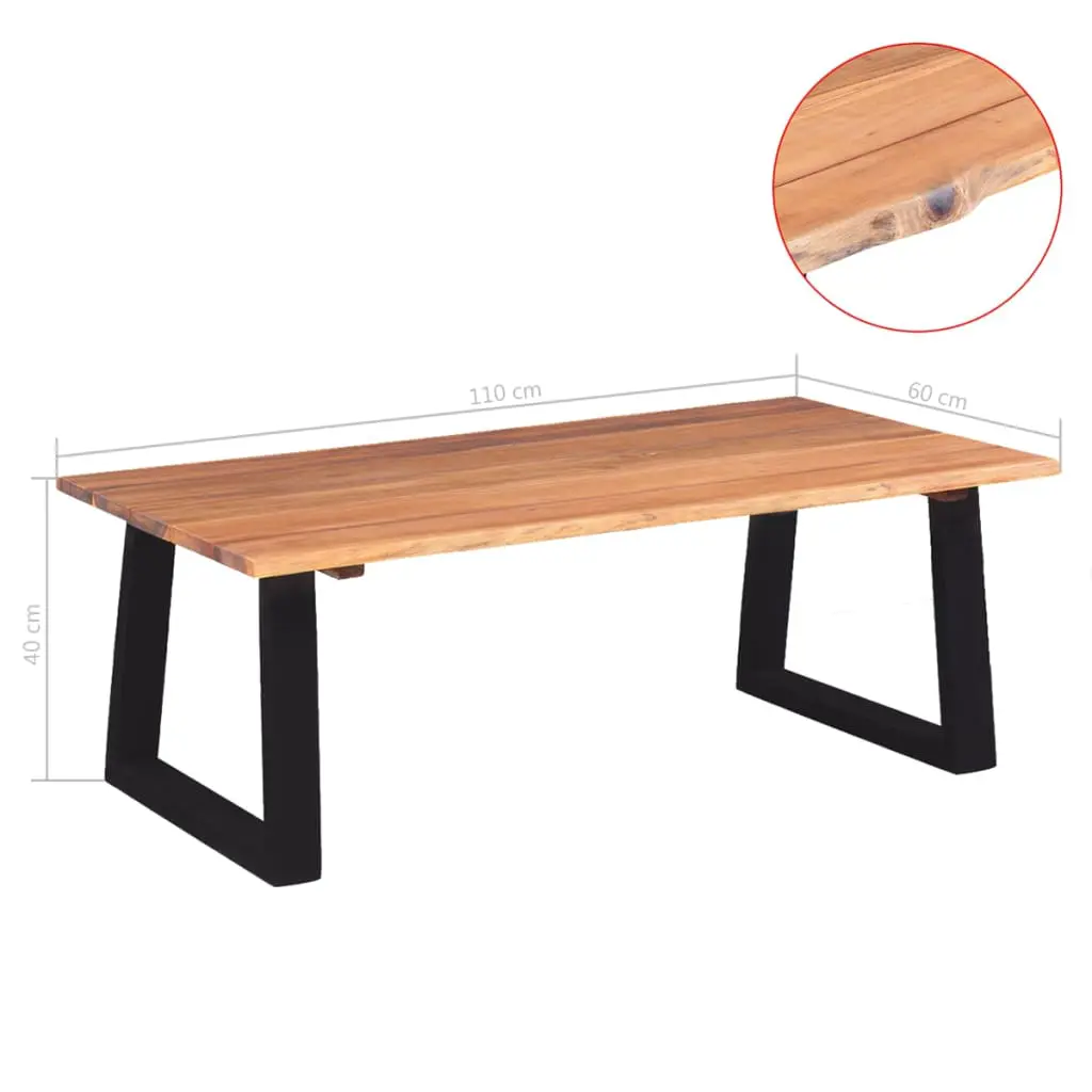 vidaXL Coffee Table Solid Acacia Wood 110x60x40 cm