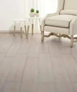 vidaXL PVC Flooring Planks 5.26 m² 2 mm Oak Classic White