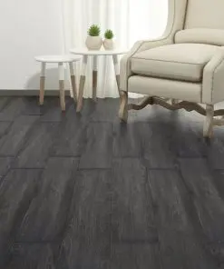 vidaXL PVC Flooring Planks 5.26 m² 2 mm Black and White