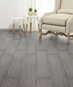 vidaXL PVC Flooring Planks 5.26 m² 2 mm Dark Grey