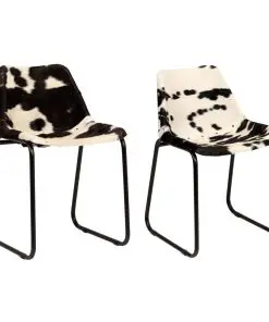 vidaXL Dining Chairs 2 pcs Genuine Goat Leather