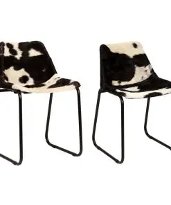 vidaXL Dining Chairs 2 pcs Genuine Goat Leather