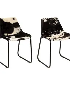vidaXL Dining Chairs 2 pcs Genuine Goat Leather
