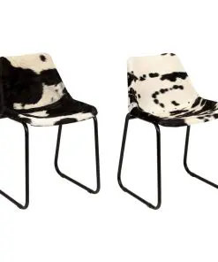 vidaXL Dining Chairs 2 pcs Genuine Goat Leather