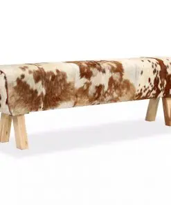 vidaXL Bench Genuine Goat Leather 160x28x50 cm