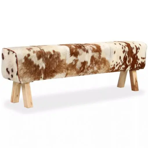 vidaXL Bench Genuine Goat Leather 160x28x50 cm